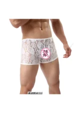 Beyaz Fantezi Seksi Dantelli Erkek Boxer BC4613