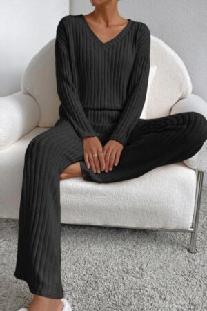 Siyah Uzun Kollu Alt Üst Pijama Takımı PR7520
